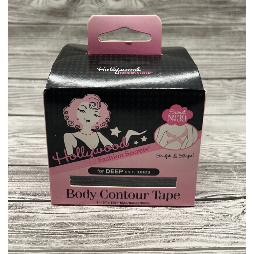 Hollywood Fashion Secrets Body Contour Tape for Deep Skin Tones 1-3" x 197''-New